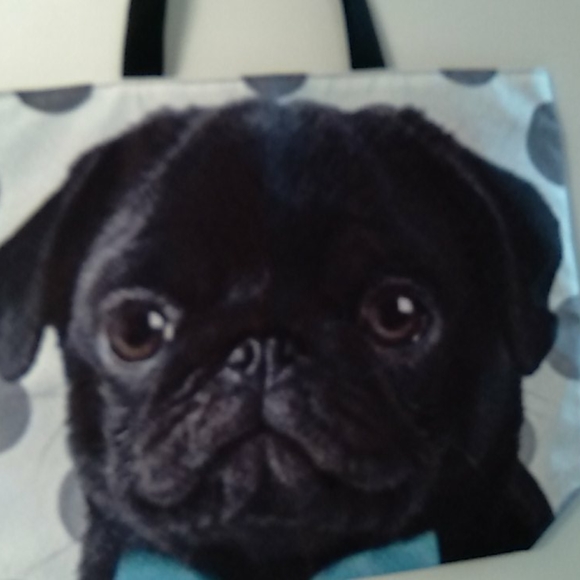 NEW- Tote bag  - Shoulder bag  - Black Pug - Picture 9 of 14